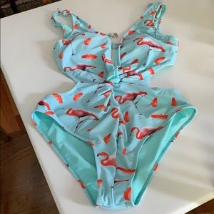 Flamingo one piece with cut out